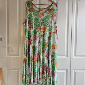 Ruby Road Woman Dress 3X Floral Tropical Resortwear "Island Hopping" $68 NWT